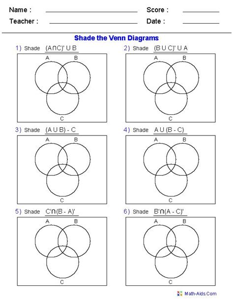 19 students have a brother/s; worksheets venn diagrams part 3 | Venn diagram worksheet ...