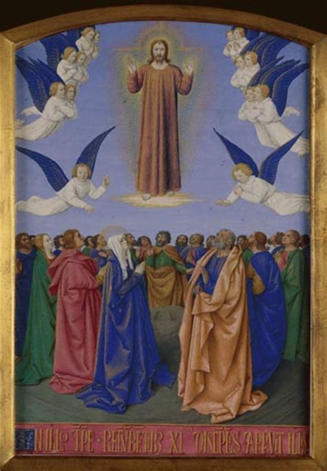 An christi himmelfahrt, 39 tage nach ostern, feiern christen die rückkehr jesu zu gott. Christi Himmelfahrt - Jean Fouquet as art print or hand painted oil.