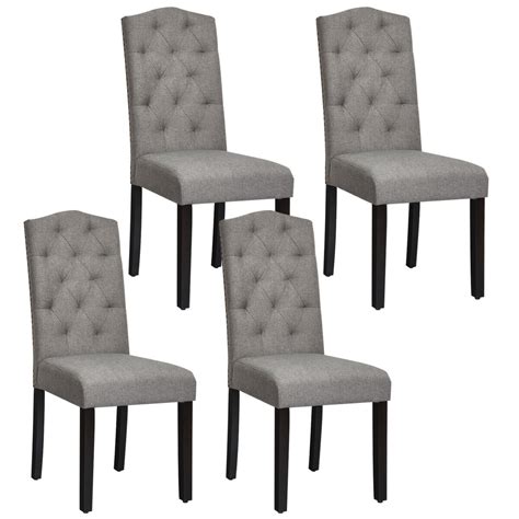 Check out the accompanying instructional videos: Gymax Set of 4 Tufted Dining Chair Upholstered w/ Nailhead ...