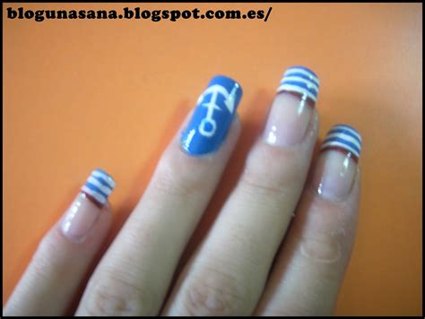 Hoy me gustaría enseñaros diseños de uñas marineras con anclas. Uñas Marineras - Diseño de uñas marinero en uñas naturales ...
