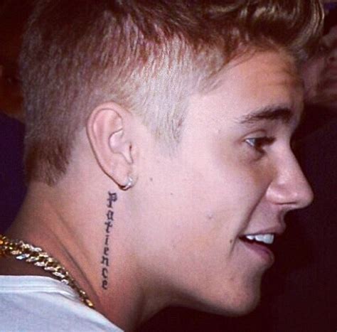 Last month bieber unveiled a new face tattoo, inspiring a flurry of headlines and mandating (for me, at least) a perusal of the fan boards dedicated to locating and decoding his prolific ink. Never Say Never: Justin Bieber gets new 'Patience' inking ...