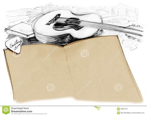 Download free background png with transparent background. Background Book With Guitar And Pick Stock Illustration ...