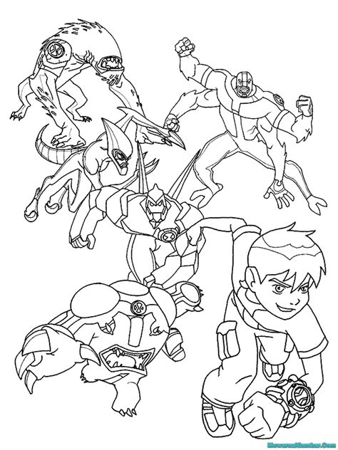 Gambar Kartun Ben 10 Untuk Diwarnai | Mewarnai Gambar