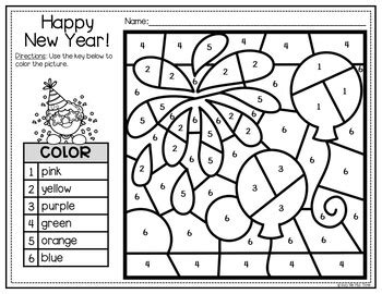 So grab some coloring pencils, a. New Years 2021 Activities for Math and Writing, Color by ...