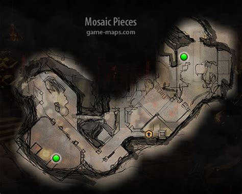 1) sand rock mine in the very back near the table on the right hand side leaning against a chest. Mosaic Pieces in Dragon Age: Inquisition | game-maps.com