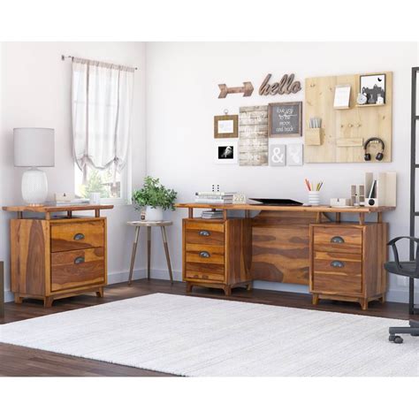 Greatmeet wood lateral file cabinet with 1 drawer, office printer stand with storage shelves,lateral filing cabinet for letter,legal,a4 size, 30.3 l x 18.5 w x 25 h,rustic gray/charred wood 4.6 out of 5 stars 3 Hondah Rustic Solid Wood Desk with File Cabinet Set