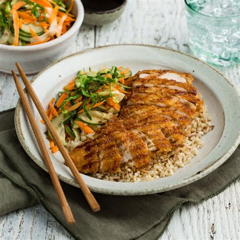 In spanish mahonesa or mayonesa, in catalan maionesa. Chicken Katsu with Brown Rice & Asian Slaw - My Food Bag