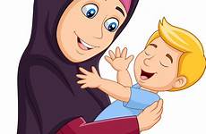 muslim mother hugging her son vector vectorstock royalty источник