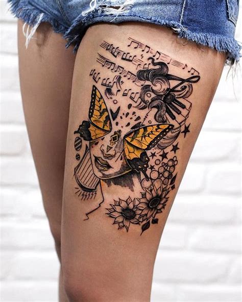 Thigh tattoo meanings, designs and ideas with great images. 60 Thigh Tattoo Ideas | Cuded