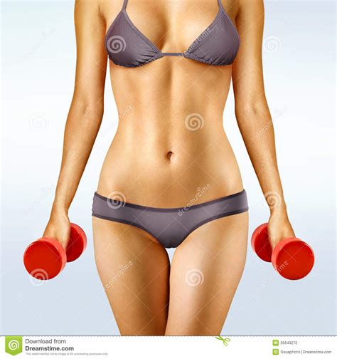 Women with time machines v men with time machines. Body Of Woman With Dumbbells Stock Photo - Image of ...