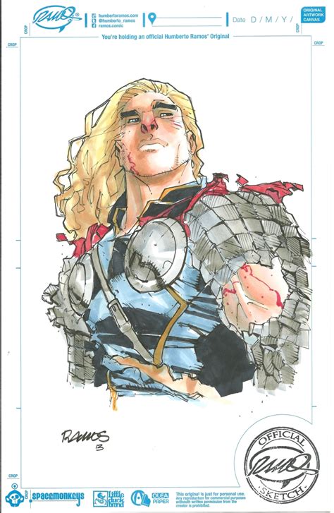 His first published work in america appeared in 1994's hardware, and a year later he was introduced to a wider audience through the dc comics title, impulse. Battle Damaged Thor by Humberto Ramos, in Jordan Gonzales ...