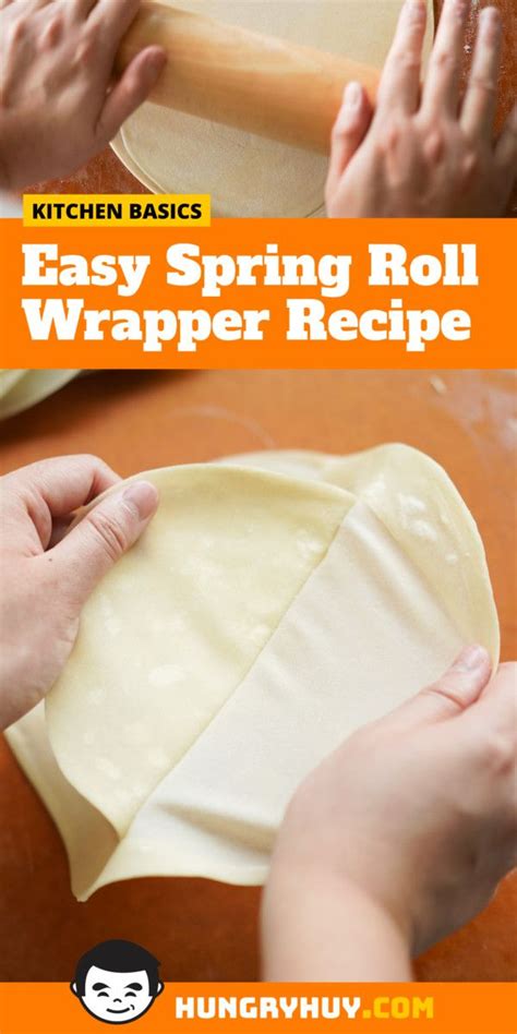 You can hold uncooked rolled lumpia under damp towels at room temperature for 1 hour, or freeze them in a single layer on baking sheets; Easy Spring Roll Wrapper Recipe - Hungry Huy | Recipe in ...