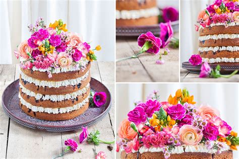 Etagere mit romantischer blumen deko. Pin auf Naked cake und semi naked cake