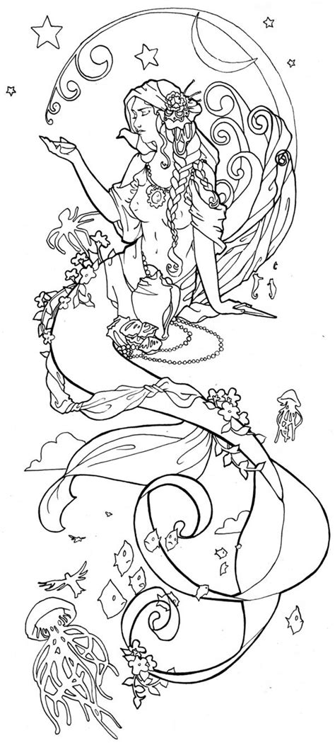 Find the little mermaid ariel pages at coloring is fun, but you also get a beautiful piece of art to hang on your wall! Sirène | Mermaid coloring pages, Mermaid tattoo designs ...