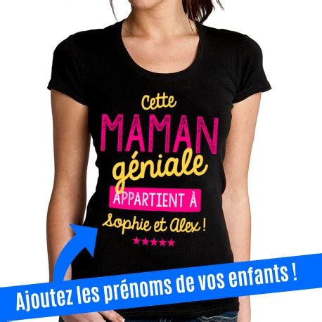 Ces presses à chaud ont été conçues pour le marquage sur textiles, et supports plats en petites et grandes séries. T-shirt Personnalisé Maman géniale - noir