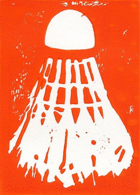 The aim is to hit a shuttlecock, a cone shaped object usually made of feathers with a cork or rubber base, over the net with your racquet. Pin by Naroya💜 on Badminton! | Linocut prints, Badminton ...