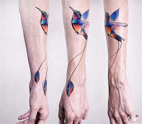 Abstract means that a subject matter has been broken down and changed in some way, while still being recognizable. Hummingbird tattoo by Carlos Breakone | Photo 18434