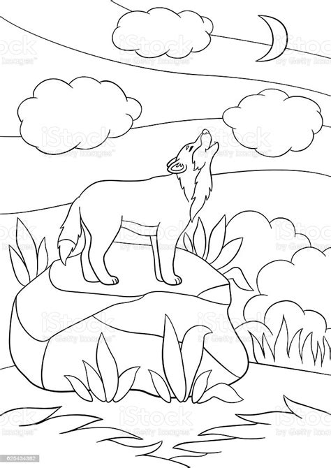 Mickey coloring pages fruit coloring pages unicorn coloring pages princess coloring pages coloring pages for boys online. Coloring Pages Cute Beautiful Wolf Howling At The Moon ...