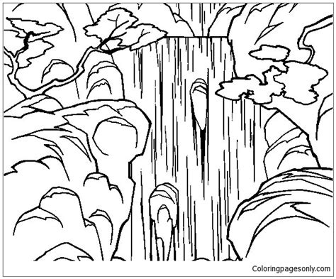 Find over 100+ of the best free rainforest waterfall images. Rainforest Waterfall Pages Coloring Pages