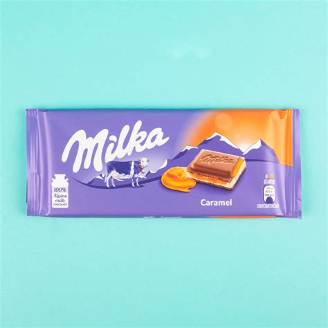 Milka Alpine Caramel Milk Chocolate Bar 100g - Cherryz
