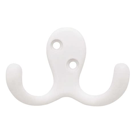 The carrousel white ceramic robe hook is part of lenape's value priced carrousel white bathroom white ceramic robe hook. Liberty 1-13/16 in. White Double Prong Robe Hook-B46114Q-W ...