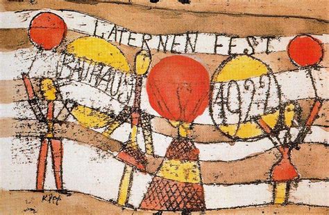 Wussten sie, dass das bauhaus 1919 in weimar gegründet wurde? postkarte für das fest der laternen staatliche bauhaus in weimar von Paul Klee (1879-1940 ...