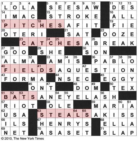 New york (cbsnewyork) — some say all clues are pointing to foul play in a controversy brewing in the crossword puzzle business. The New York Times Crossword in Gothic: 09.27.10 — Baseball