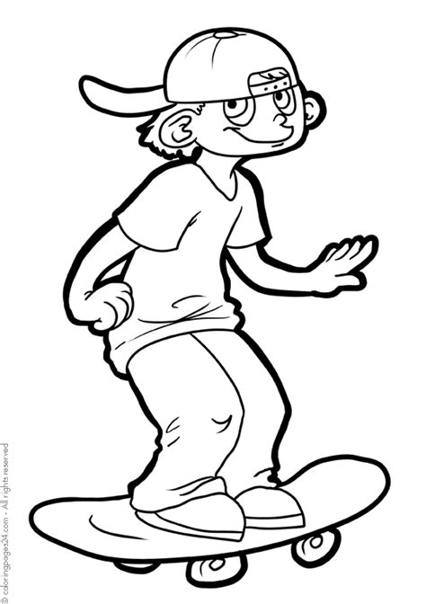 More 100 coloring pages from сoloring pages for boys category. Skateboarding 10 | Coloring Pages 24