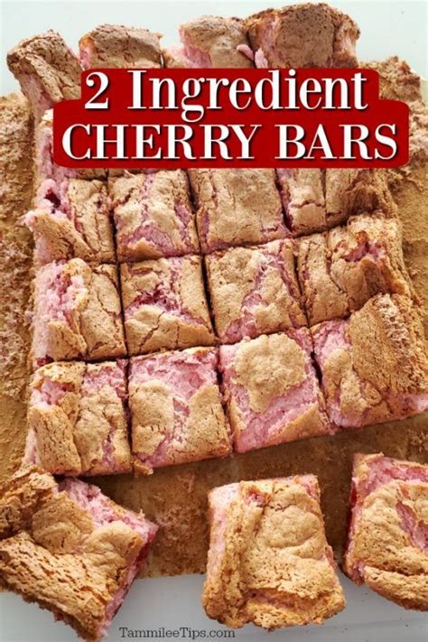 Craving a sweet treat tonight? 2 Ingredient Cherry Bars Recipe | Angel food cake mix ...