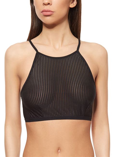 Jeden monat bekommen wir neue kleidung herein. pieces Pcrissa Bra FF Damen Crop Top Schwarz Transparent ...