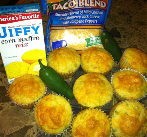 How to make corn muffins: Jelapeno cheddar cheese corn bread muffins. Easy jiffy mix ...