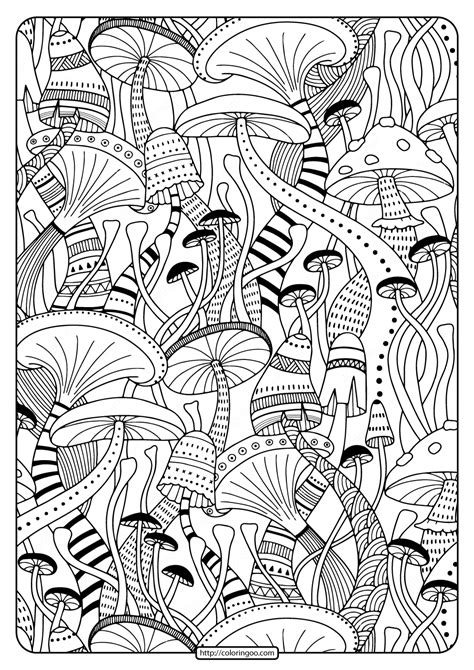 Your coloring books contain from 4 to 57 pages each, and your coloring pages number in the many thousands! Free Printable Mushrooms Adult Coloring Book