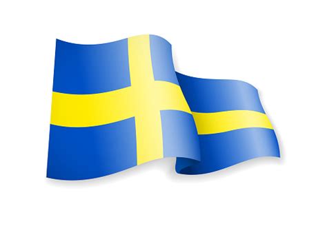 The flag of sweden (swedish: Waving Sweden Flag On White Background Stock Illustration ...