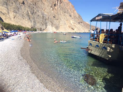 The narrow coastal strip has neither a source of shade for visitors, so here you can always rent a beach chair and umbrella. Glyka Nera - Chania | Terrabook