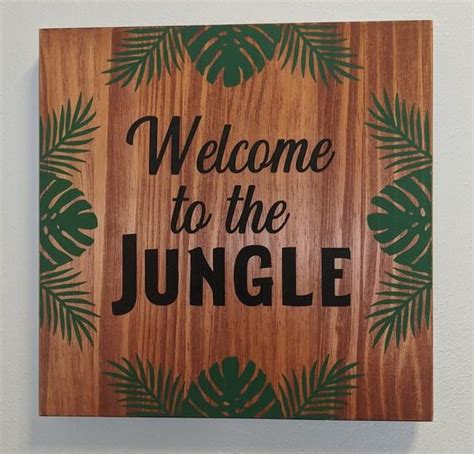 Which room amenities are available at coorg jungle camp backwater resort? Welcome to the Jungle Wooden Sign Handcrafted Animal ...