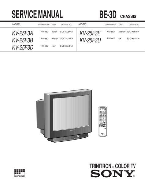 Service manual for the fv310 series of sony trinitron consumer televisions. Download free pdf for Sony WEGA KV-27FV310 TV manual