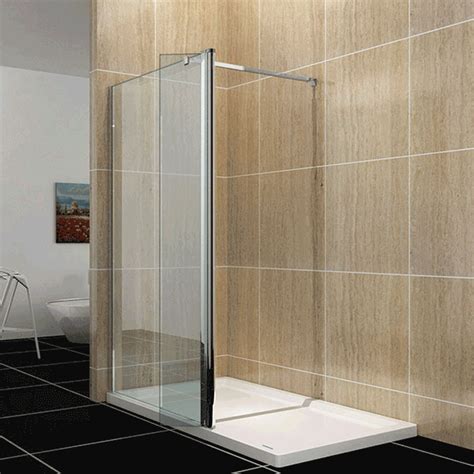 What is the most common feature for shower doors? Walk in Shower Enclosure and Tray 8mm NANO Glass Wet Room ...
