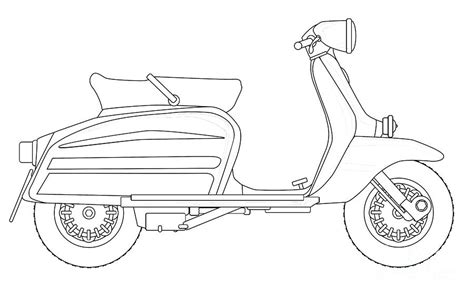 Contoh gamnar sketsa motor vespa. Gambar Sketsa Vespa, Kendaraan Asal Italia yang Unik dan Ikonik