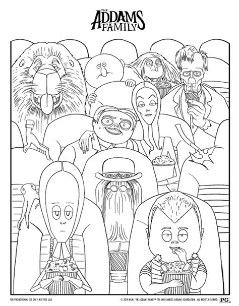 Addams family coloring pages | drawing and coloring morticia, gomez, wednesday and pugsley addams happy halloween! The Addams Family Movie Night and Printables