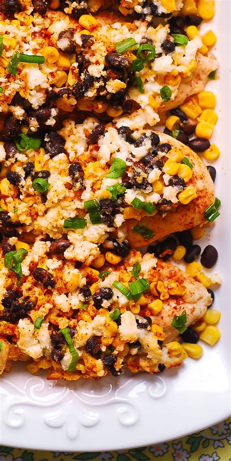 Featured in 5 juicy corn recipes to beat the summer. Mexican Street Corn Black Bean Chicken Bake with Chili ...