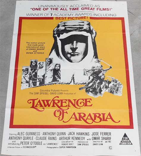 Due to his knowledge of the native bedouin tribes, british lieutenant t.e. Lot - 'Lawrence of Arabia' Movie Poster