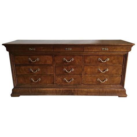 Vray materials and textures included. Henredon Charles X Burl Wood Triple Dresser | Chairish