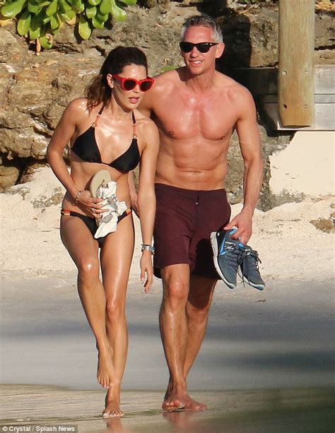 The most celebrated british player of. Gary Lineker shows off his tanned torso... while wife ...