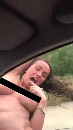 Teen student home amateur blow brunette made czech job hand intimate. Topless woman killed after hanging out of car window ...