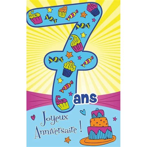 Whether you are experiencing your first anniversary or your 50th anniversary, an anniversary is an event worth celebrating.there have been ups and downs, fights and making up, and hopefully lots of laughter and joy. Carte âge 7 ans Joyeux anniversaire - Il paraît que 7 ans ...