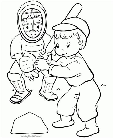 a hitter and catcher in baseball coloring page online