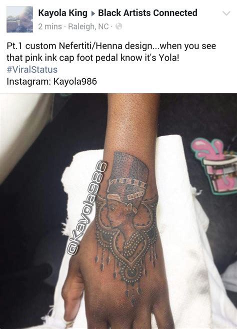 At tattoounlocked.com find thousands of tattoos categorized into thousands of categories. Custom Nefertiti Henna by Kayola King (@Kayola986 ...