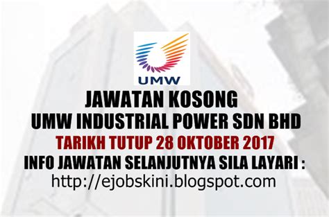 Umw industrial power services sdn. Jawatan Kosong UMW Industrial Power Sdn Bhd - 28 Oktober 2017