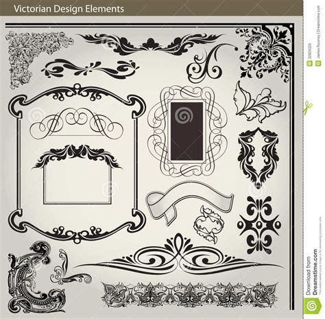 Elements of victorian interior design can be replicated in your own home if you follow a few simple design principles. Victorian design elements stock vector. Illustration of ...