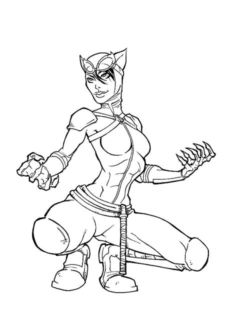 Catwoman from batman dark knight coloring page printable for more info on batman go here. Catwoman coloring pages to download and print for free